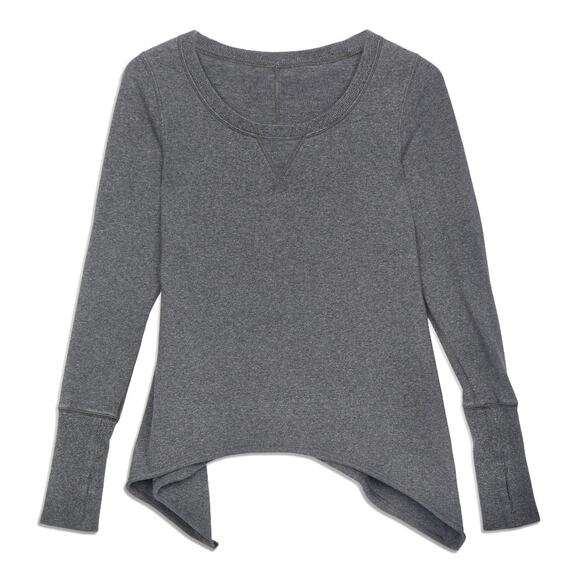 Lululemon Athletic Gray Tea Lounge Pullover Sweater Asymmetrical Hem 6 - Picture 1 of 10